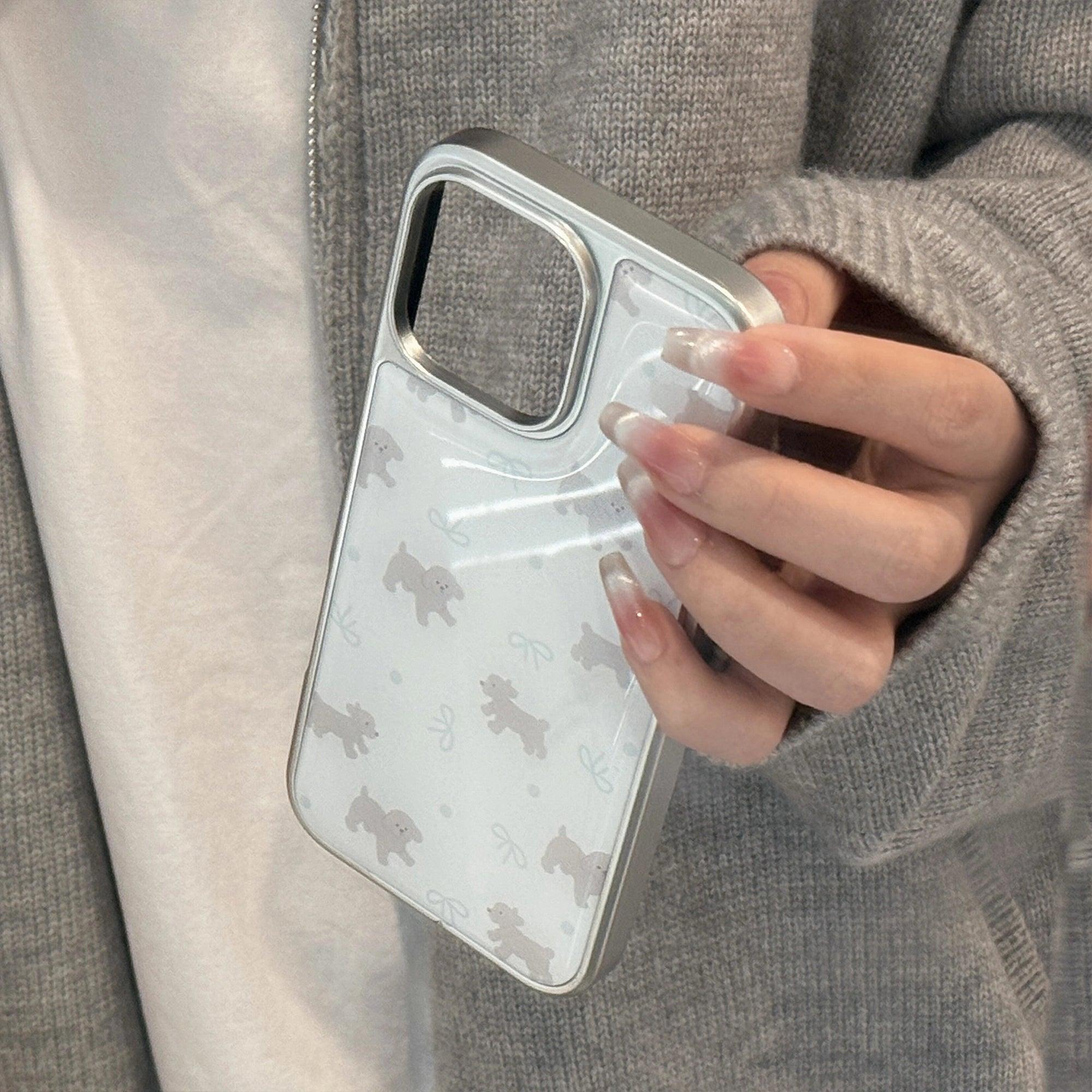 Blue Knots & Gray Teddy - iPhone Case